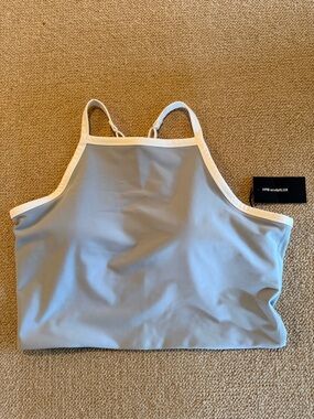 YPB Light Blue Crop Tank with White Trim
